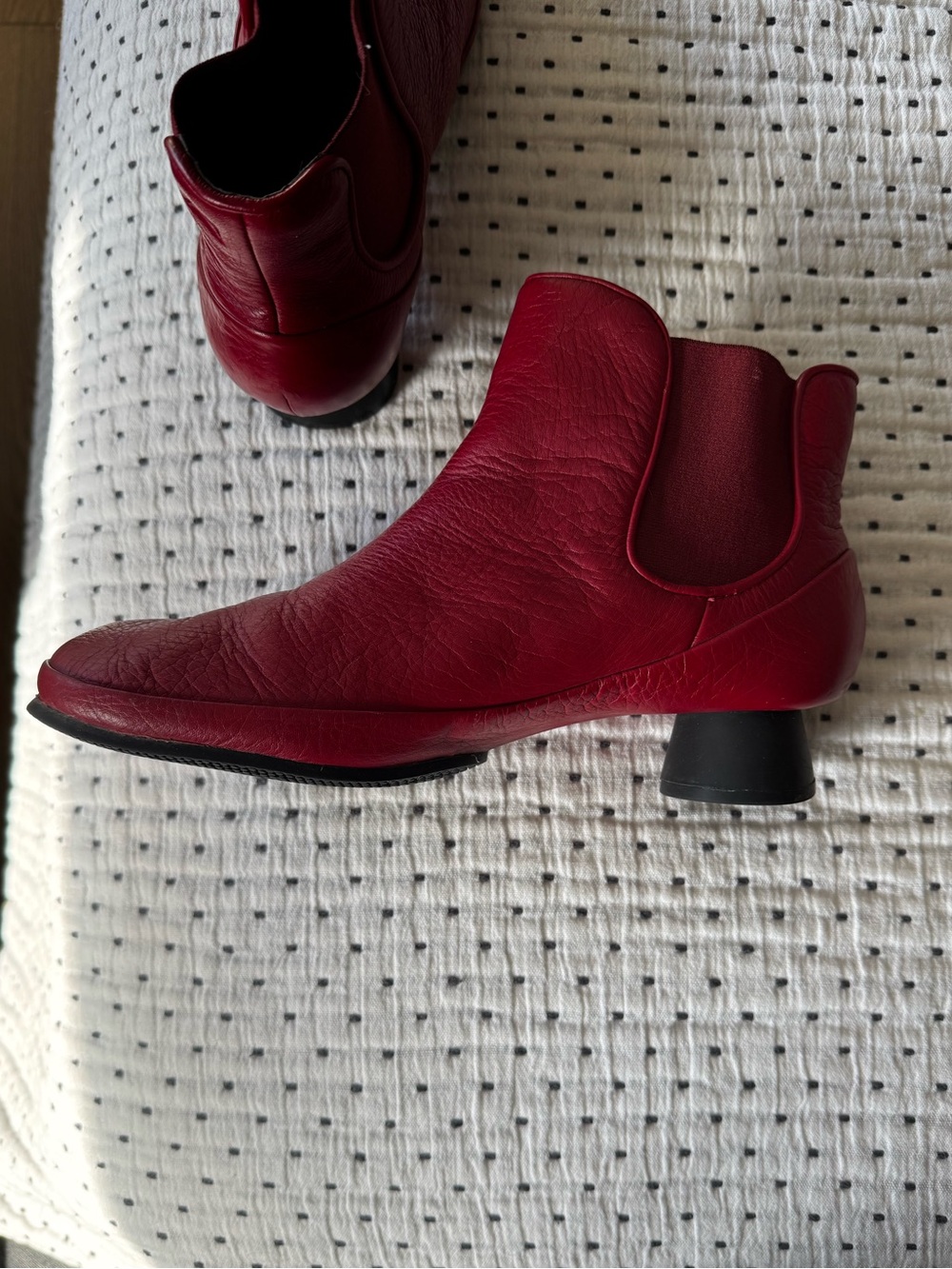 Camper Size 40 Red Leather Chelsea Booties
